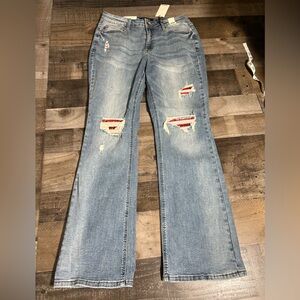 NWT Judy Blue Mid Rise Bootcut Patch Detail‎ Jeans- 14W
